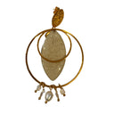 Miss Pompon Gold and pearl Large Hoop Earrings