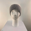 Malisa Beanie Hat with Cuff in Grey/Cream
