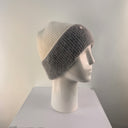 Malisa Beanie Hat with Cuff in Grey/Cream