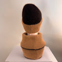 Malisa Snood Camel with Brown Edging