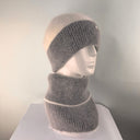 Malisa Snood Grey with White Edging