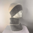Malisa Snood Grey with White Edging