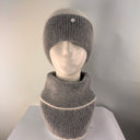 Malisa Snood Grey with White Edging