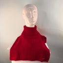 Malisa Knitted Ribbed Polo Snood in Cherry