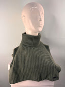 Malisa Knitted Ribbed Polo Snood in Olive