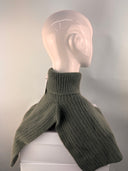 Malisa Knitted Ribbed Polo Snood in Olive