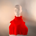 Malisa Knitted Ribbed Polo Snood in Fiery