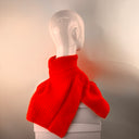Malisa Knitted Ribbed Polo Snood in Fiery