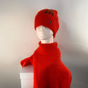 Malisa Knitted Ribbed Polo Snood in Fiery