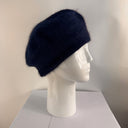 Rabionek Angora Knit Beret In Navy Blue