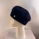 Rabionek Angora Knit Beret In Navy Blue