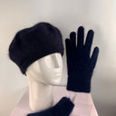 Rabionek Angora Knit Scarf In Navy Blue