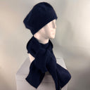Rabionek Angora Knit Beret In Navy Blue