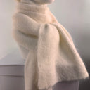 Rabionek Angora Knit Scarf In Winter White