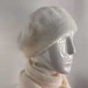 Rabionek Angora Knit Beret In Winter White