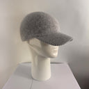 Rabionek Angora Knit Baseball Cap In Light Grey