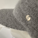 Rabionek Angora Knit Baseball Cap In Light Grey