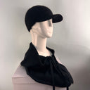 Rabionek Angora Knit Baseball Cap In Black