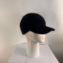 Rabionek Angora Knit Baseball Cap In Black