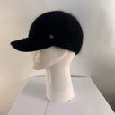 Rabionek Angora Knit Baseball Cap In Black