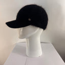 Rabionek Angora Knit Baseball Cap In Black