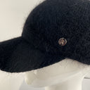 Rabionek Angora Knit Baseball Cap In Black