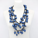 Jianhui Hand Woven Cord Beaded Necklace In Pantone Classic Blue