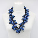 Jianhui Hand Woven Cord Beaded Necklace In Pantone Classic Blue