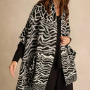 Sahara Abstract Jacquard Merino Wool Jacket In Monochrome