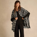 Sahara Abstract Jacquard Merino Wool Jacket In Monochrome