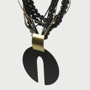 Katerina Vassou Chevalier Horseshoe Necklace In Black And Gold