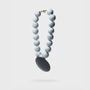 Katerina Vassou Bahar White Marbled Bead Necklace With Black Disc