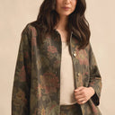 Sahara Vintage Damask Denim Jacket In Multi