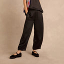 Sahara Satin Crepe Bubble Trouser In Black