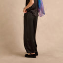 Sahara Satin Crepe Bubble Trouser In Black