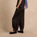 Sahara Satin Crepe Bubble Trouser In Black