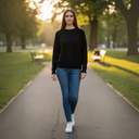 Harley Of Scotland Pure Wool Crew Neck Sweater In Black
