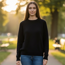 Harley Of Scotland Pure Wool Crew Neck Sweater In Black