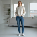 Harley Of Scotland Pure Wool Crew Neck Sweater In Snow