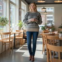 Harley Of Scotland Pure Wool Fair Isle Sweater In Vellum