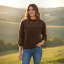 Marella MLLVERACE Lace Detail Sweater in Tobacco