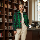 EDL Bol Suzani Bolero jacket In Black/Green
