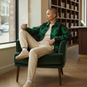 EDL Bol Suzani Bolero jacket In Black/Green
