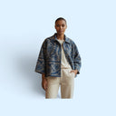 EDL Bol Suzani Stonewash Bolero Jacket In Blue