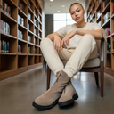 Lofina Ankle Boots With Front Zip In London Cardboard