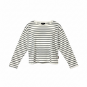 Margittes Long Sleeve Striped Sweatshirt In Ecru/Grey