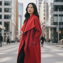 Marella MLLTENENTE Red Shawl Collar Coat With Belt