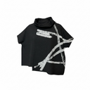 Naya Brush Stroke Print Square Shape High Neck Top