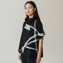 Naya Brush Stroke Print Square Shape High Neck Top