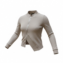 Lurdes Bergada Cardigan In Grey With Asymmetric Zip